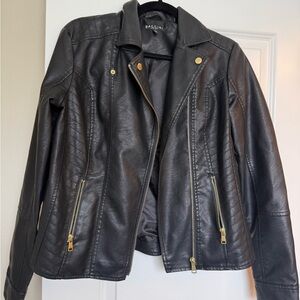 Black Women's Vegan Leather Jacket